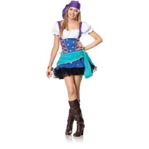Jr. Gypsy Princess Costume by Leg Avenue Dress‎ Head Scarf Womens Size S/M NWT